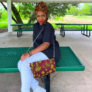 Ankara Head wrap and Clutch Matching Set